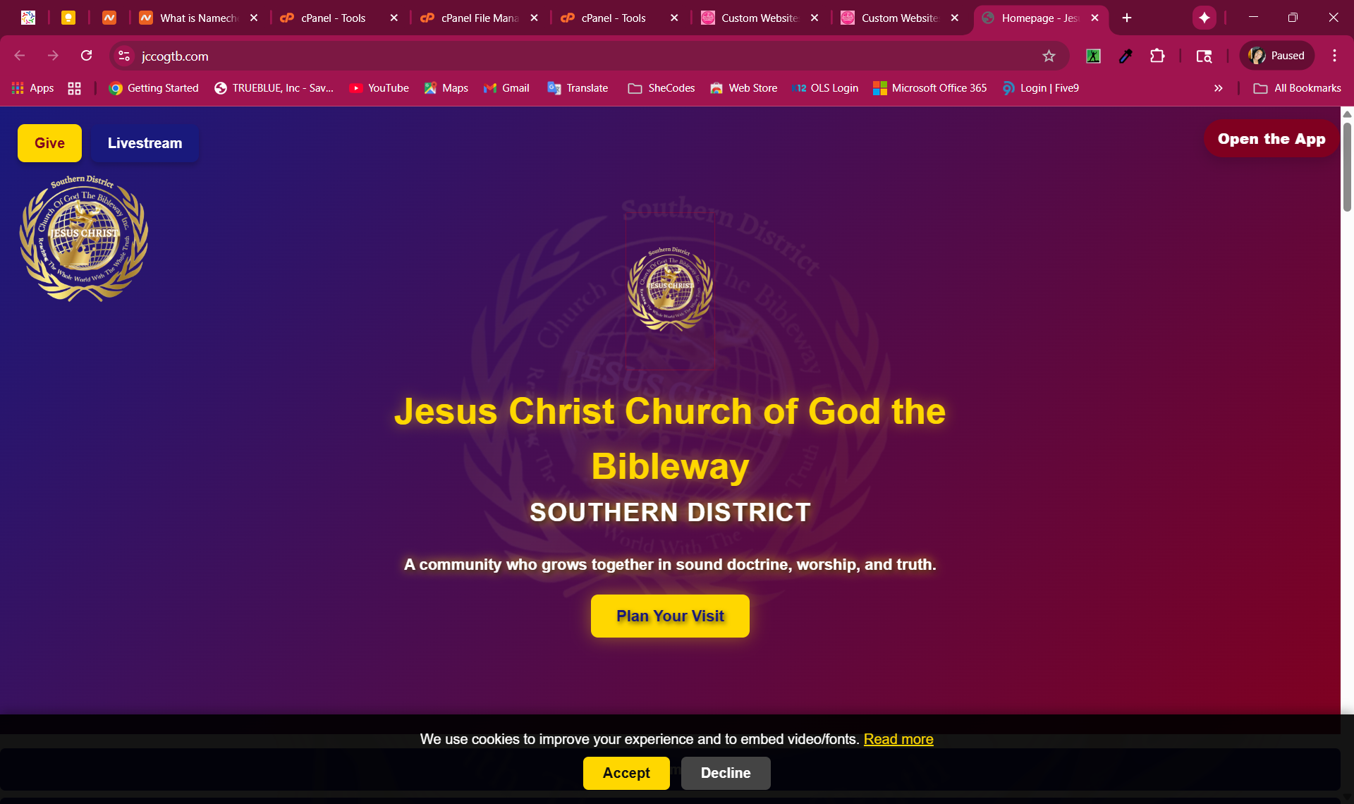 JCCOGTB Church Website preview