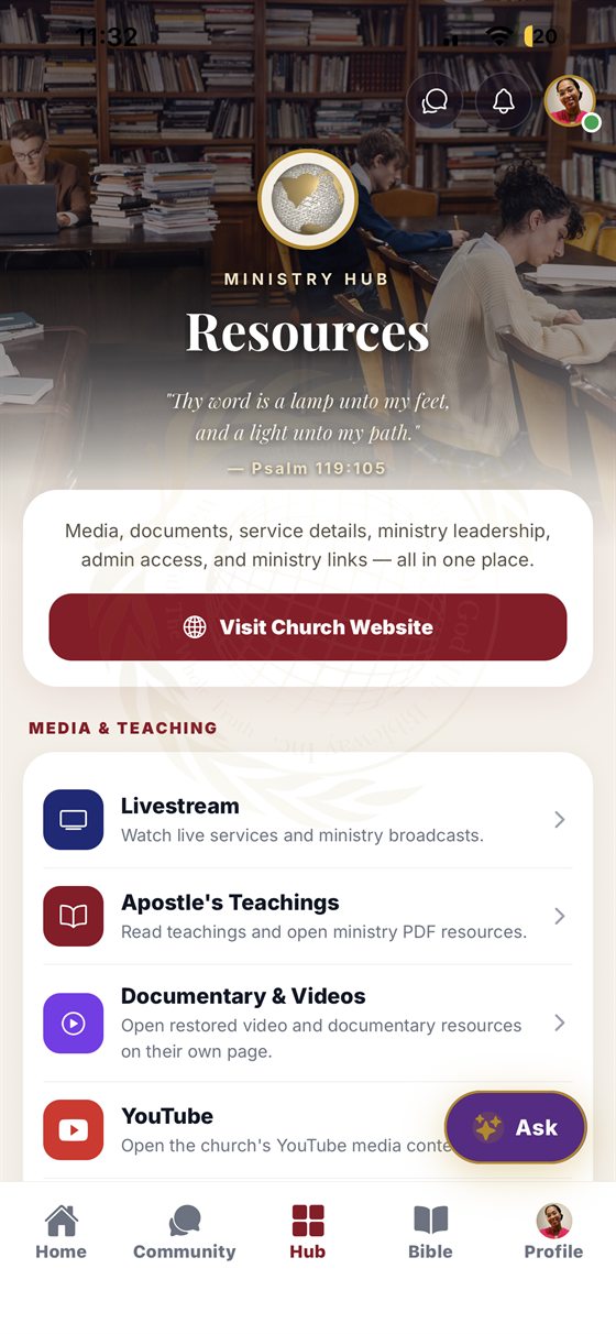 In-app livestreaming