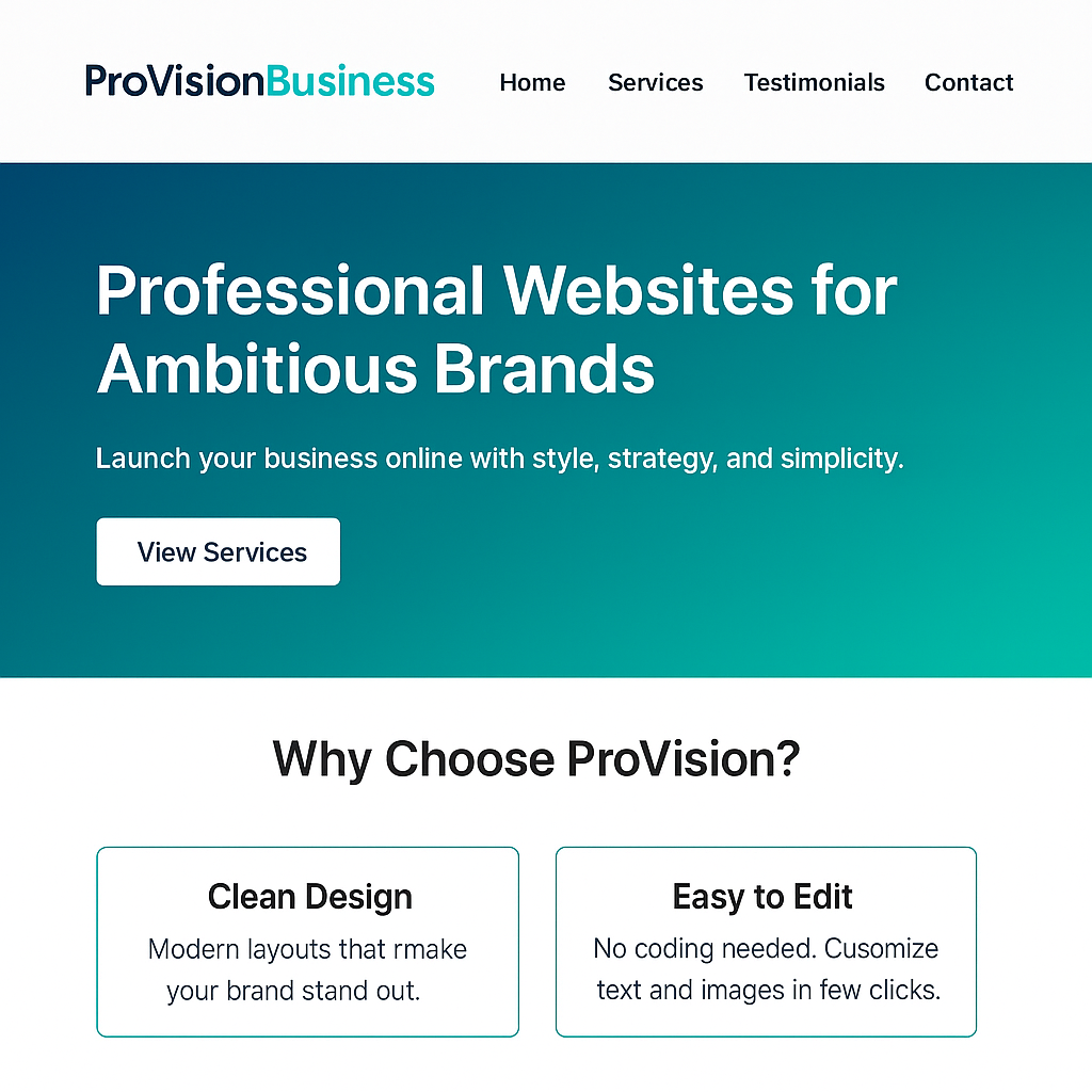 ProVision Business Template preview