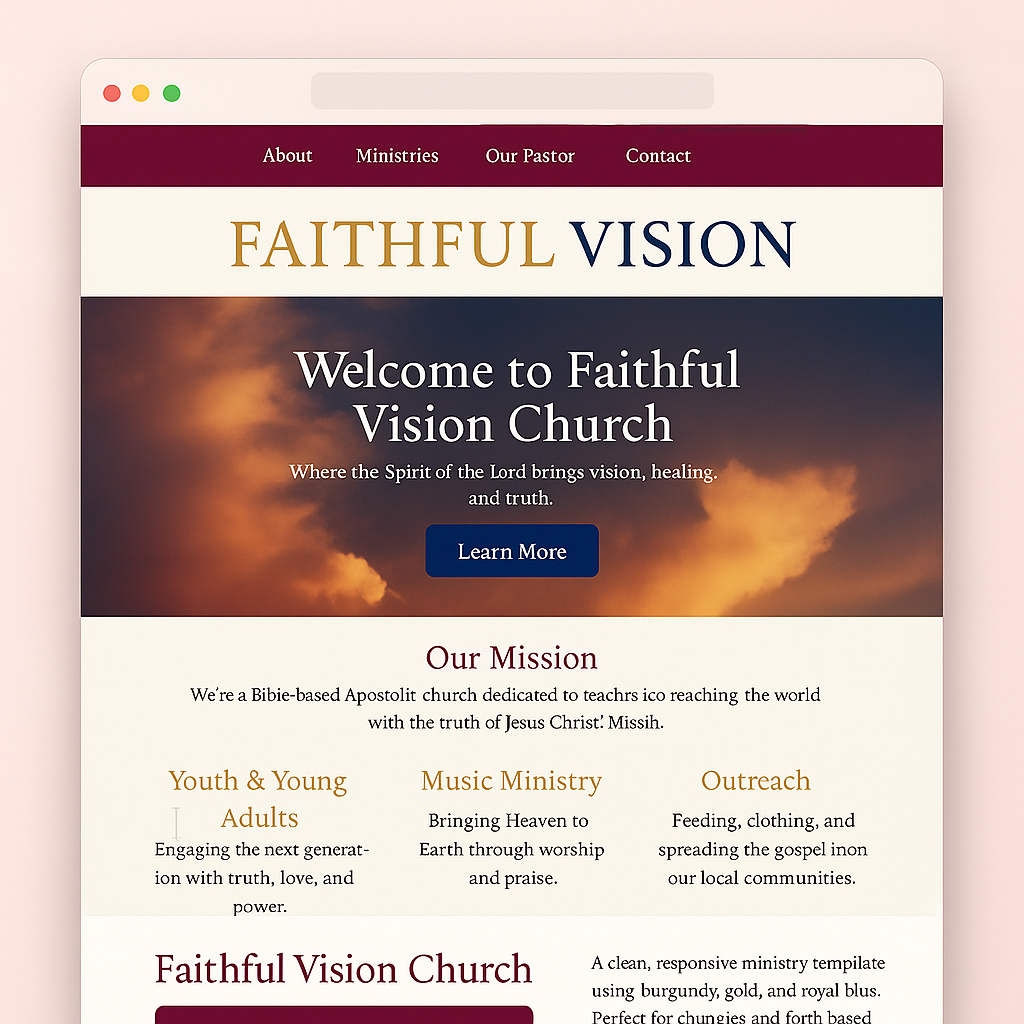 Faithful Vision Church Template preview