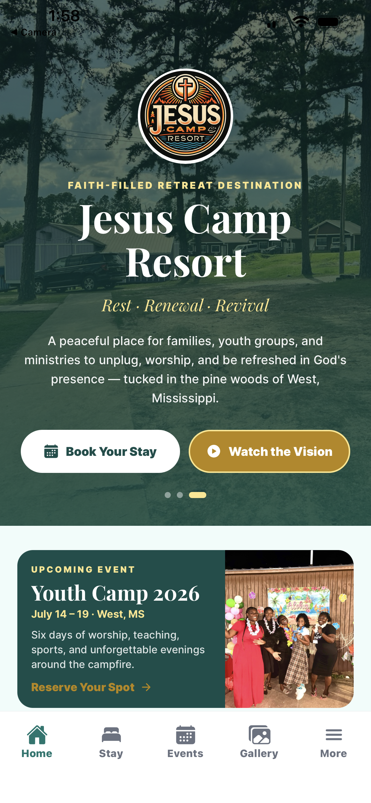 Jesus Camp Resort App